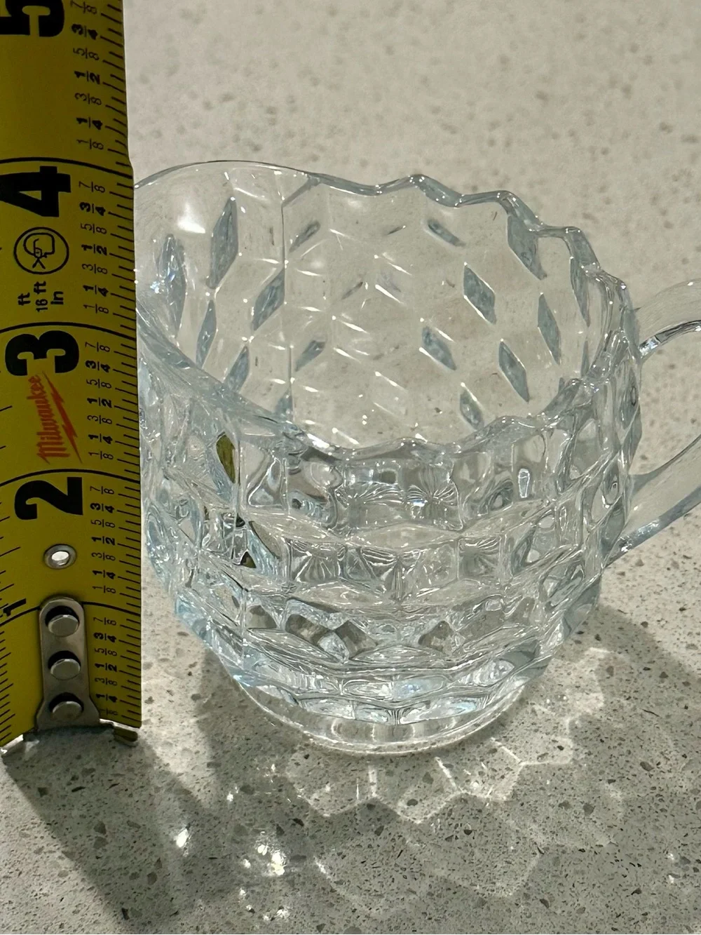 Clear Textured Glass creamer pitcher - Elegant Home Dining Serving
